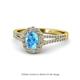 Raisa Desire Oval Shape Blue Topaz and Round Diamond Halo Engagement Ring 