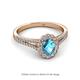2 - Raisa Desire Oval Shape London Blue Topaz and Round Diamond Halo Engagement Ring 
