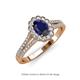 3 - Raisa Desire Oval Shape Blue Sapphire and Round Diamond Halo Engagement Ring 
