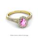 2 - Raisa Desire Oval Shape Pink Sapphire and Round Lab Grown Diamond Halo Engagement Ring 