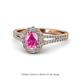 1 - Raisa Desire Oval Shape Pink Sapphire and Round Lab Grown Diamond Halo Engagement Ring 