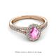 2 - Raisa Desire Oval Shape Pink Sapphire and Round Lab Grown Diamond Halo Engagement Ring 