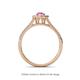 4 - Raisa Desire Oval Shape Pink Sapphire and Round Lab Grown Diamond Halo Engagement Ring 