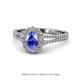 1 - Raisa Desire Oval Shape Tanzanite and Round Lab Grown Diamond Halo Engagement Ring 