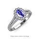 3 - Raisa Desire Oval Shape Tanzanite and Round Lab Grown Diamond Halo Engagement Ring 