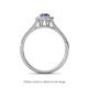 4 - Raisa Desire Oval Shape Tanzanite and Round Lab Grown Diamond Halo Engagement Ring 