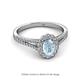 2 - Raisa Desire Oval Shape Aquamarine and Round Lab Grown Diamond Halo Engagement Ring 