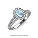 3 - Raisa Desire Oval Shape Aquamarine and Round Lab Grown Diamond Halo Engagement Ring 