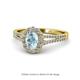1 - Raisa Desire Oval Shape Aquamarine and Round Lab Grown Diamond Halo Engagement Ring 