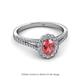 2 - Raisa Desire Oval Shape Pink Tourmaline and Round Lab Grown Diamond Halo Engagement Ring 