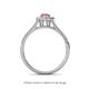 4 - Raisa Desire Oval Shape Pink Tourmaline and Round Lab Grown Diamond Halo Engagement Ring 