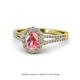 1 - Raisa Desire Oval Shape Pink Tourmaline and Round Lab Grown Diamond Halo Engagement Ring 