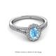 2 - Raisa Desire Oval Shape Blue Topaz and Round Lab Grown Diamond Halo Engagement Ring 