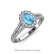 3 - Raisa Desire Oval Shape Blue Topaz and Round Lab Grown Diamond Halo Engagement Ring 