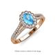 3 - Raisa Desire Oval Shape Blue Topaz and Round Lab Grown Diamond Halo Engagement Ring 