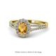 1 - Raisa Desire Oval Shape Citrine and Round Lab Grown Diamond Halo Engagement Ring 