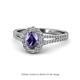 1 - Raisa Desire Oval Shape Iolite and Round Lab Grown Diamond Halo Engagement Ring 