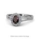 1 - Raisa Desire Oval Shape Red Garnet and Round Lab Grown Diamond Halo Engagement Ring 