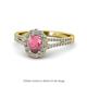 1 - Raisa Desire Oval Shape Rhodolite Garnet and Round Lab Grown Diamond Halo Engagement Ring 