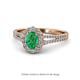 1 - Raisa Desire Oval Shape Emerald and Round Lab Grown Diamond Halo Engagement Ring 