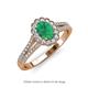 3 - Raisa Desire Oval Shape Emerald and Round Lab Grown Diamond Halo Engagement Ring 