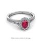 2 - Raisa Desire Oval Shape Ruby and Round Lab Grown Diamond Halo Engagement Ring 