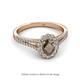 2 - Raisa Desire Oval Shape Smoky Quartz and Round Lab Grown Diamond Halo Engagement Ring 