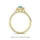 4 - Raisa Desire Oval Shape London Blue Topaz and Round Lab Grown Diamond Halo Engagement Ring 