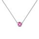 1 - Merilyn 4.00 mm Round Pink Sapphire Bezel Set Solitaire Pendant 