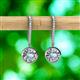 2 - Lillac Iris Round Aquamarine and Baguette Diamond Halo Dangling Earrings 