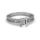 2 - Florie Classic 7x5 mm Emerald Cut Forever Brilliant Moissanite Solitaire Engagement Ring 