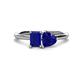 1 - Esther Emerald Shape Lab Created Blue Sapphire & Heart Shape Lab Created Blue Sapphire 2 Stone Duo Ring 
