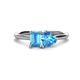 1 - Esther Emerald & Heart Shape Blue Topaz 2 Stone Duo Ring 