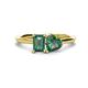 1 - Esther Emerald & Heart Shape Lab Created Alexandrite 2 Stone Duo Ring 