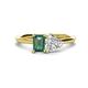 1 - Esther Emerald Shape Lab Created Alexandrite & Heart Shape Forever One Moissanite 2 Stone Duo Ring 