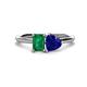 1 - Esther Emerald Shape Lab Created Emerald & Heart Shape Lab Created Blue Sapphire 2 Stone Duo Ring 