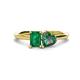 1 - Esther Emerald Shape Lab Created Emerald & Heart Shape Lab Created Alexandrite 2 Stone Duo Ring 