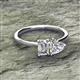 2 - Esther IGI Certified Emerald Shape Lab Grown Diamond & Heart Shape Forever Brilliant Moissanite 2 Stone Duo Ring 