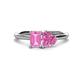 1 - Esther Emerald & Heart Shape Pink Sapphire 2 Stone Duo Ring 
