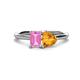 1 - Esther Emerald Shape Pink Sapphire & Heart Shape Citrine 2 Stone Duo Ring 