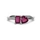 1 - Esther Emerald & Heart Shape Rhodolite Garnet 2 Stone Duo Ring 
