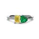 1 - Esther Emerald Shape Lab Created Yellow Sapphire & Heart Shape Lab Created Emerald 2 Stone Duo Ring 