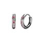 1 - Cianna 1.80mm (0.25 ctw) Petite Pink Tourmaline and Diamond Hoop Earrings 