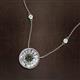 2 - Lillac Iris 0.55 ctw Round LabLab Created Alexandrite and Baguette Diamond Milgrain Halo Pendant Necklace with Diamond Stations 