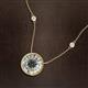 2 - Lillac Iris 0.55 ctw RoundLab Created Alexandrite and Baguette Diamond Milgrain Halo Pendant Necklace with Diamond Stations 