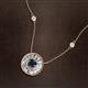 2 - Lillac Iris 0.50 ctw Round Black Diamond and Baguette White Diamond Milgrain Halo Pendant Necklace with Diamond Stations 