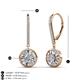 3 - Lillac Iris Round and Baguette Diamond Halo Dangling Earrings 