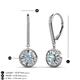3 - Lillac Iris Round Aquamarine and Baguette Diamond Halo Dangling Earrings 