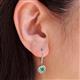 4 - Lillac Iris Round Emerald and Baguette Diamond Halo Dangling Earrings 