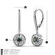 3 - Lillac Iris Round Created Alexandrite and Baguette Diamond Halo Dangling Earrings 